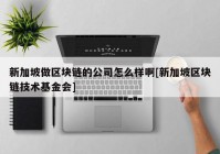 新加坡做区块链的公司怎么样啊[新加坡区块链技术基金会]